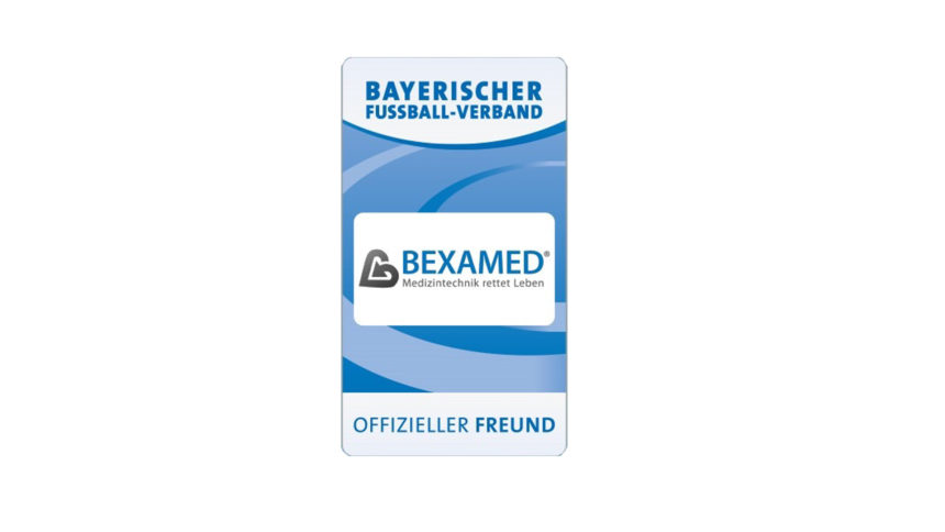 Karte des Bayerischen Fussballverbands mit BEXAMED Freundes-Logo