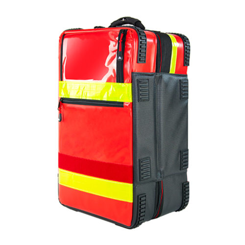 premium-notfallrucksack-x1-yellow-plane-red Produktfoto des PREMIUM Notfallrucksacks X1 in der Farbe rot
