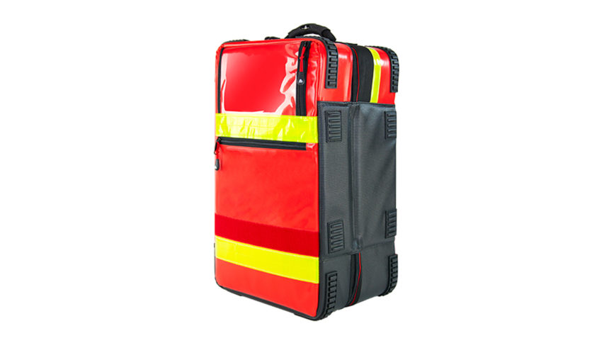 Produktfoto des PREMIUM Notfallrucksacks X1 in der Farbe rot
